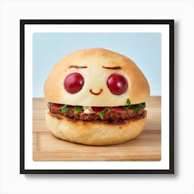 Burger With Eyes Art Print