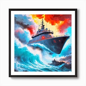 Ship In The Ocean Art Print