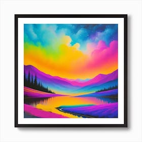 Sunset In The Mountains Art Print