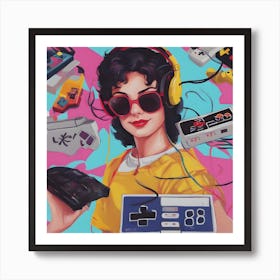 Video Game Girl Art Print