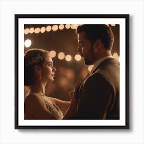 Bride And Groom Dance Art Print