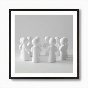 Group Of People In A Circle Art Print