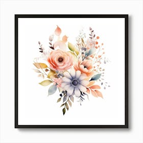 Watercolor Flowers 4 Art Print