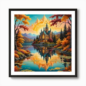 Castle By The Lake 2 Art Print