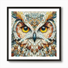 Mosaic Owl 3 Art Print