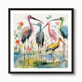 Four Birds Art Print