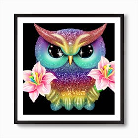 Rainbow Owl Art Print