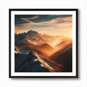 Sunrise In The Mountains Art Print