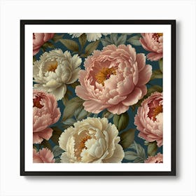 Peony Flower Wallpaper Art Print