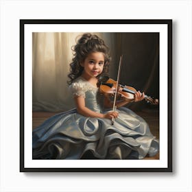 Little Girl Playing Violin 3 Art Print