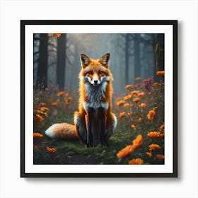 BB Borsa Fox In The Forest Art Print