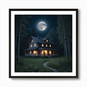 Full Moon In The Woods Art Print