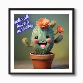 Happy Cactus Art Print