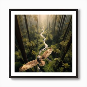 Owl In The Forest 3 Art Print