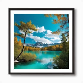 Blue Lake In The Mountains 7 Art Print