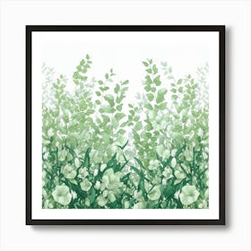 A Stunning Illustration Vibrant Green Spring Lan (2) Art Print