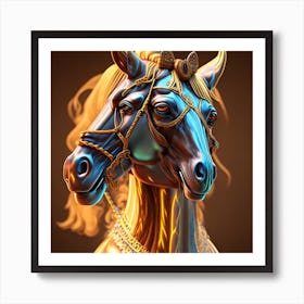 Leonardo Creative 3d Hd Arabian Horse Chocolate Caramel Lights 0 Art Print