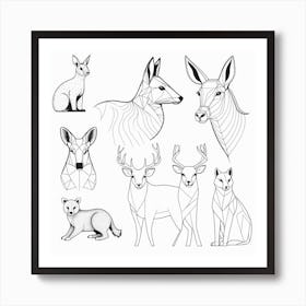 Set Of Animals Art Print