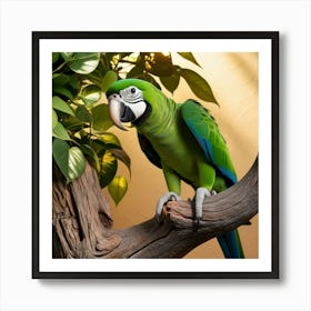 Parrot Perched On A Branch 1 Art Print