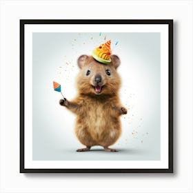 Birthday Hamster 1 Art Print