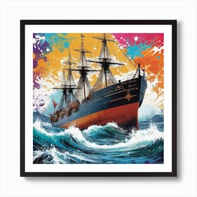 Ship In The Sea 4 Art Print