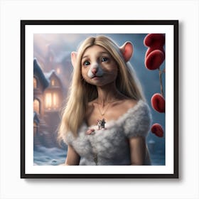 mouse girl Art Print