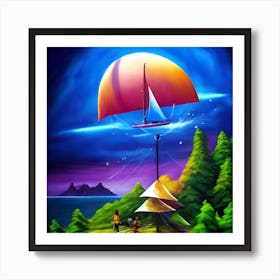 Sailboat In The Sky Art Print