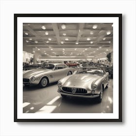 Classic Cars In A Showroom 3 Art Print