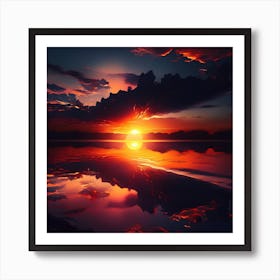 Sunset Hd Wallpaper Art Print