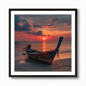 Sunset On The Beach 1 Art Print