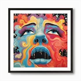 Psychedelic Face Art Print