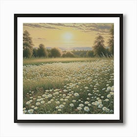 Daisies At Sunset Art Print