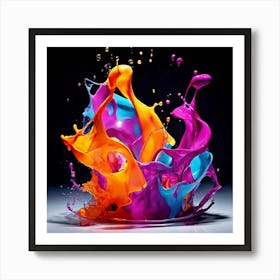 Colorful Paint Splash 2 Art Print