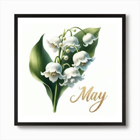 Hawthorn - May Birth Flower 1 Art Print