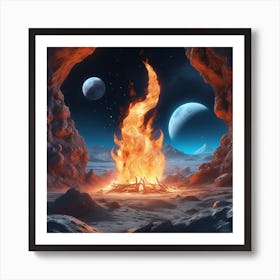 Fire TOO Moon Art Print