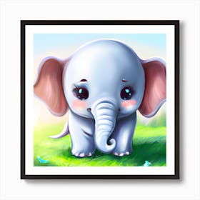 Adorable Baby Elephant Art Print