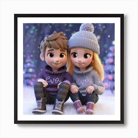 Christmas Couple Art Print