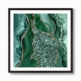 Agate Glitter Ocean Texture 15 Art Print