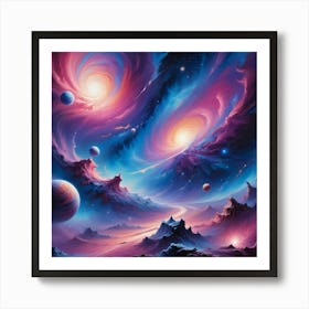 Galaxy Painting Paintings Art Print Art Print