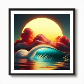 Sunset In The Ocean Art Print