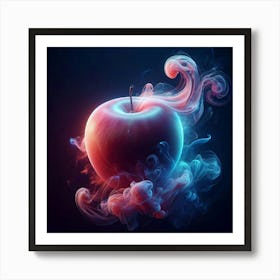 Apple In Smoke Art Print