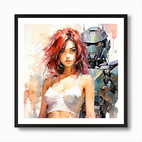 Robot Girl 2 Art Print