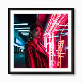 Neon Girl Art Print