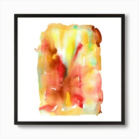 Orange Green, Modern Watercolor Painting, Abstract Art Art Print