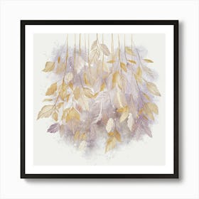 Gold And Purple Leaves Art Print