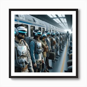 Futuristic Train Scene Art Print