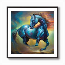 Mesmerizingly Surreal Portrayal Horse 02 Art Print