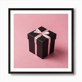 Gift Box On Pink Background 3 Art Print