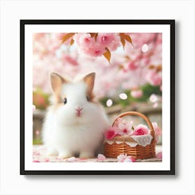 Bunny With Basket Art Print