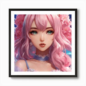 Kawaii Anime Woman Pose Poster (2) Art Print